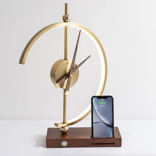 Luxury LED Desk Lamp Clock with Wireless Charger