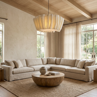 Nordic Chandelier with Fabric Shade