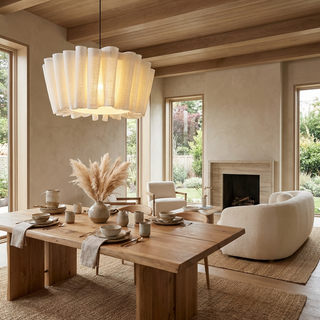 Nordic Chandelier with Fabric Shade