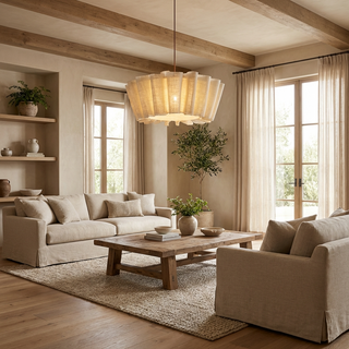 Nordic Chandelier with Fabric Shade