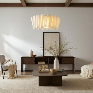 Nordic Chandelier with Fabric Shade