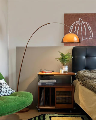 Modern Arc Floor Lamp With Adjustable Arm And Dome Shade