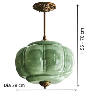 Vintage Pumpkin Glass Pendant Light