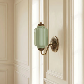 Vintage Milk Glass Wall Light With Candlestick Design