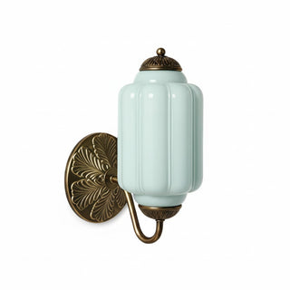 Vintage Milk Glass Wall Light With Candlestick Design