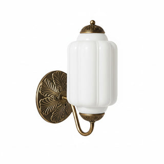 Vintage Milk Glass Wall Light With Candlestick Design