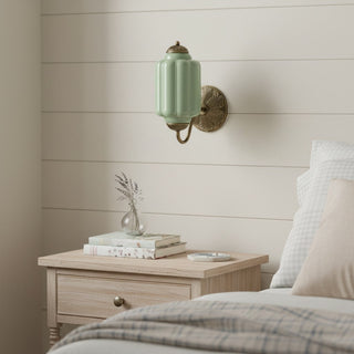 Vintage Milk Glass Wall Light With Candlestick Design