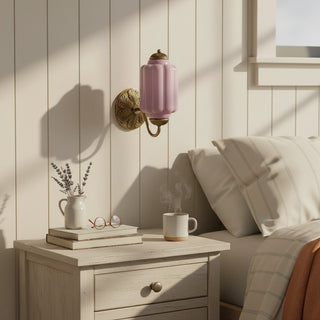 Vintage Milk Glass Wall Light With Candlestick Design