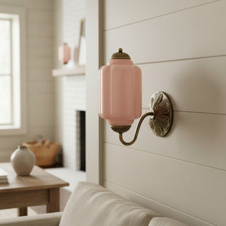 Vintage Milk Glass Wall Light With Candlestick Design