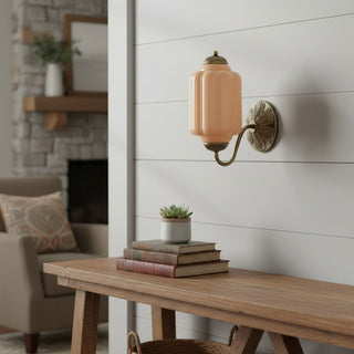 Vintage Milk Glass Wall Light With Candlestick Design