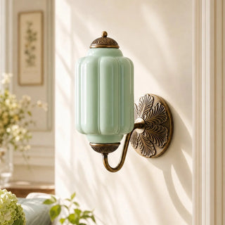 Vintage Milk Glass Wall Light With Candlestick Design