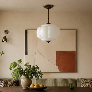 Vintage Pumpkin Glass Pendant Light