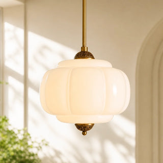Vintage Pumpkin Glass Pendant Light