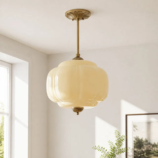 Vintage Pumpkin Glass Pendant Light