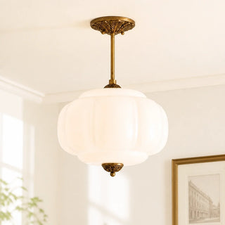 Vintage Pumpkin Glass Pendant Light