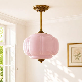 Vintage Pumpkin Glass Pendant Light