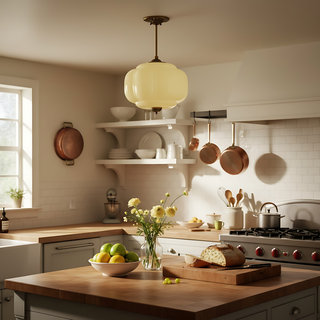Vintage Pumpkin Glass Pendant Light