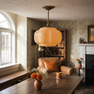 Vintage Pumpkin Glass Pendant Light