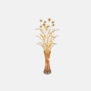 Gold Floral Floor Lamp With Sculptural Metal Branches