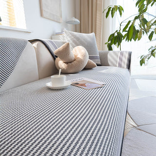 Linen Sofa Cover with Fringe