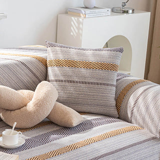 Linen Sofa Cover with Fringe