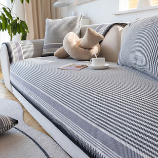 Linen Sofa Cover with Fringe