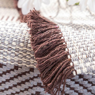 Linen Sofa Cover with Fringe