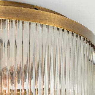 Retro Ribbed Glass Flush Mount Ceiling Light
