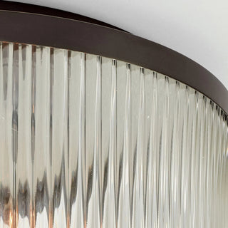 Retro Ribbed Glass Flush Mount Ceiling Light