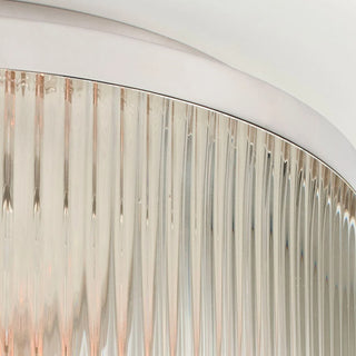Retro Ribbed Glass Flush Mount Ceiling Light