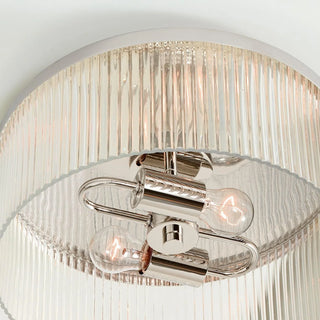 Retro Ribbed Glass Flush Mount Ceiling Light