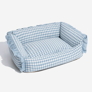 Plaid Ruffle Pet Bed