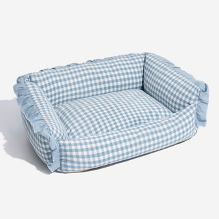 Plaid Ruffle Pet Bed