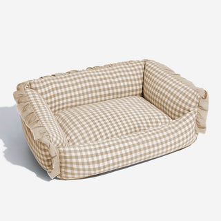 Plaid Ruffle Pet Bed