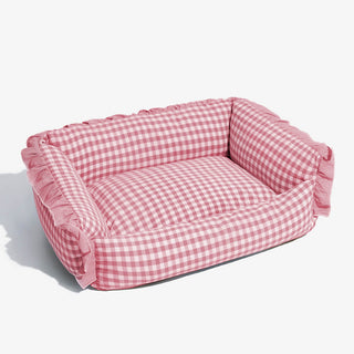 Plaid Ruffle Pet Bed