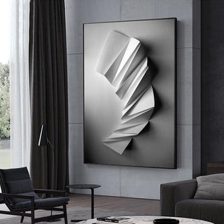 Modern Nordic Canvas with 3D Geometry