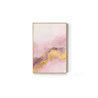 Modern Pink & Gold Abstract Canvas Wall Art
