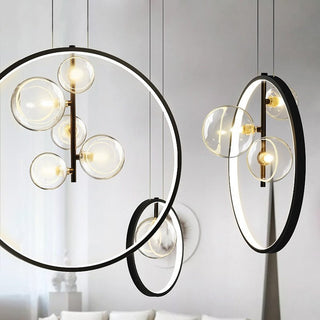 Modern LED Glass Ring Chandelier