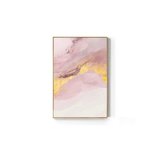Modern Pink & Gold Abstract Canvas Wall Art