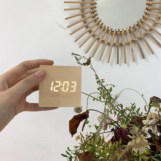 Digital Wooden Desk Clock with Alarm