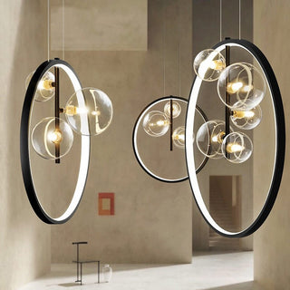 Modern LED Glass Ring Chandelier