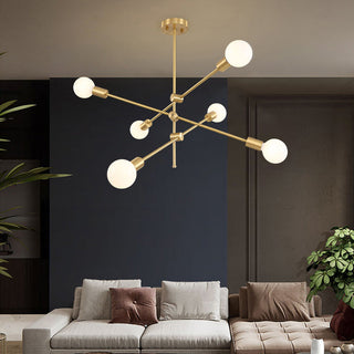 Gold Mid-Century Sputnik Chandelier