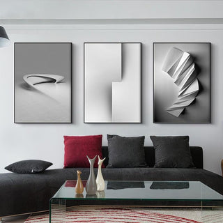 Modern Nordic Canvas with 3D Geometry