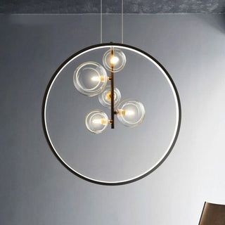 Modern LED Glass Ring Chandelier