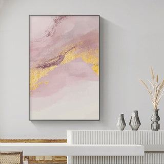 Modern Pink & Gold Abstract Canvas Wall Art