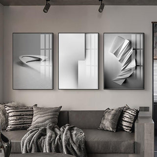 Modern Nordic Canvas with 3D Geometry