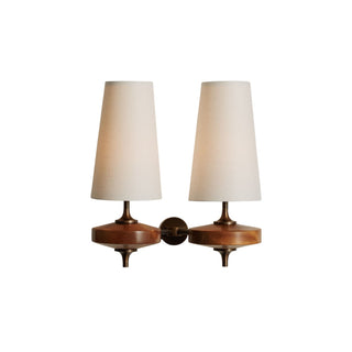Vintage Brass Wall Light With Fabric Shade