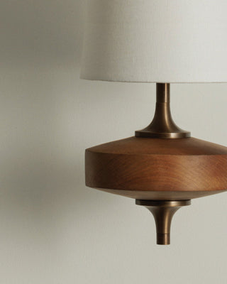Vintage Brass Wall Light With Fabric Shade
