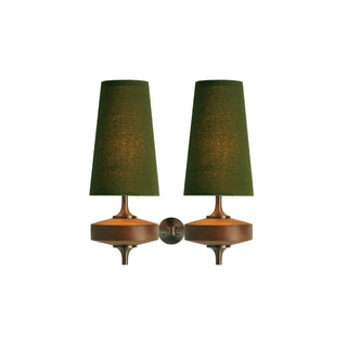 Vintage Brass Wall Light With Fabric Shade