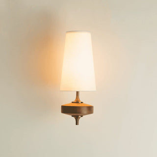 Vintage Brass Wall Light With Fabric Shade